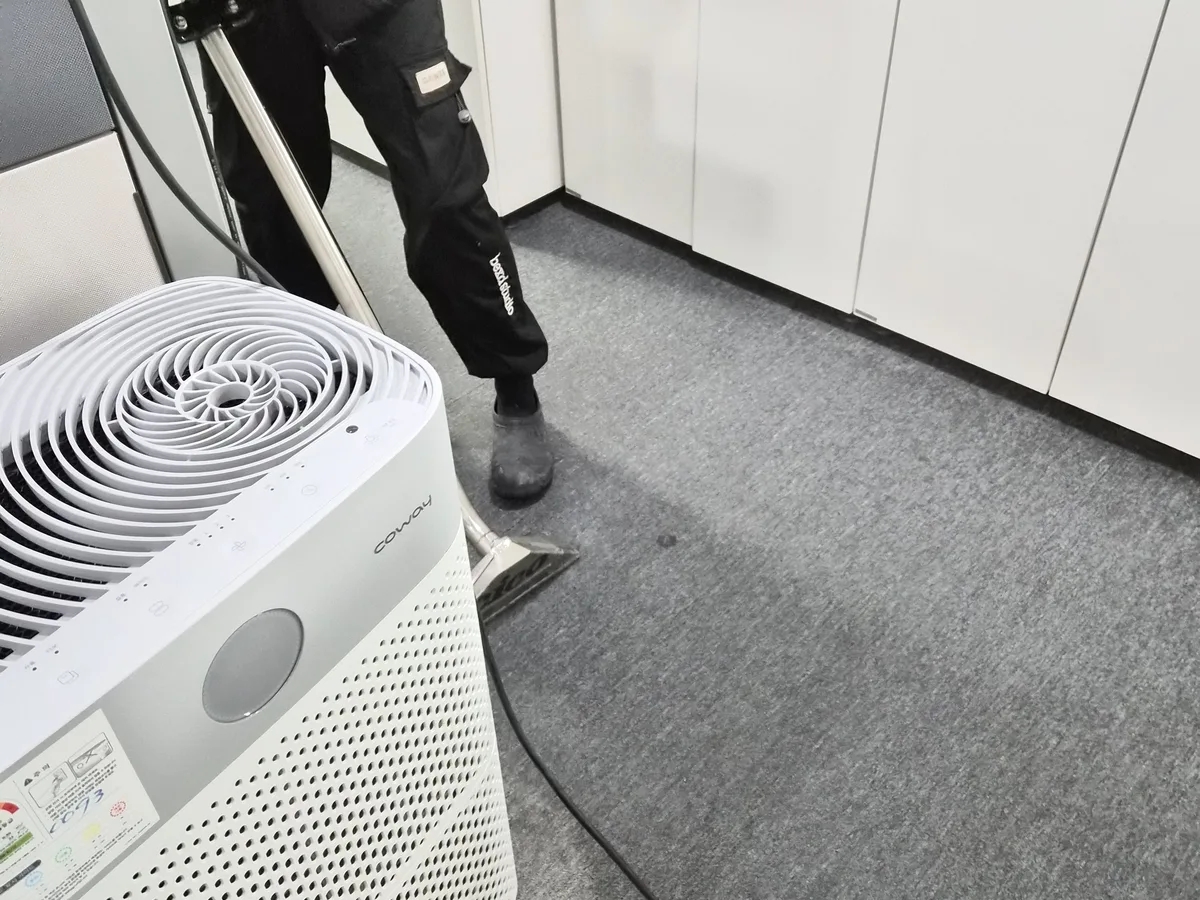 완주군 삼례읍 사업장 로비·복도 카페트 바닥 위생청소 사례 - 행진크린